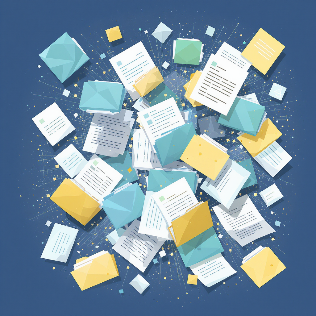Scattered documents in disarray