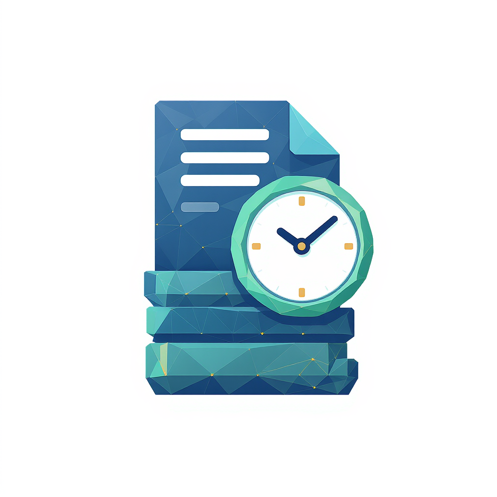 Stack of documents with timer