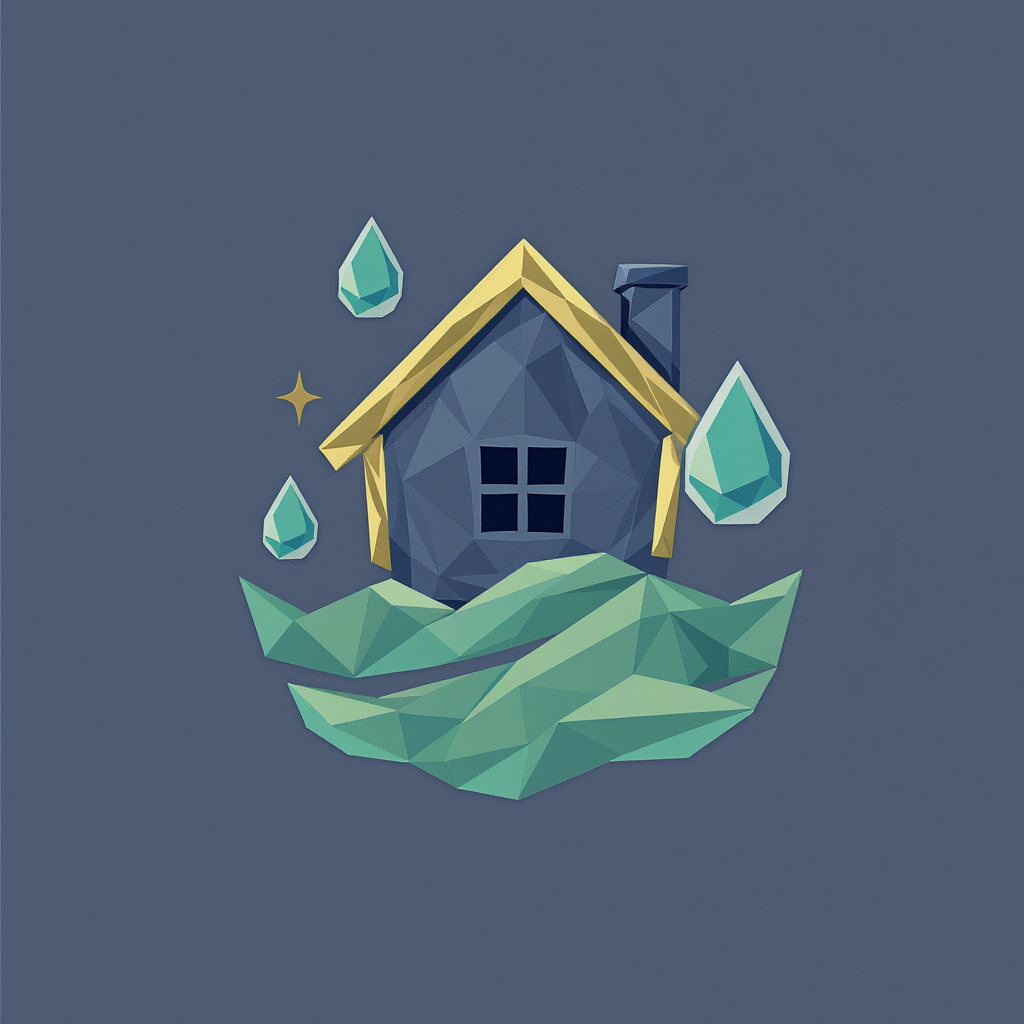 House with rising water